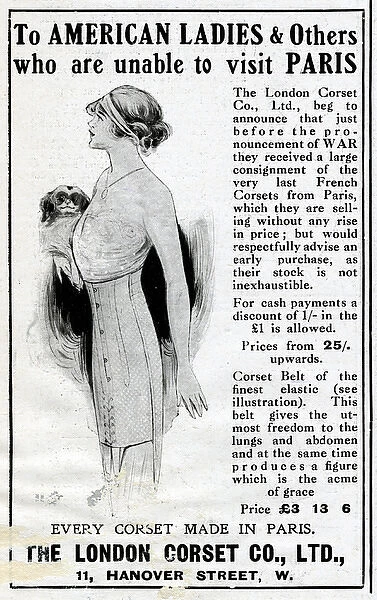 Advert for London Corset Co Ltd 1914