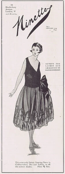 Advert for the London fashion house of Ninette, 1921