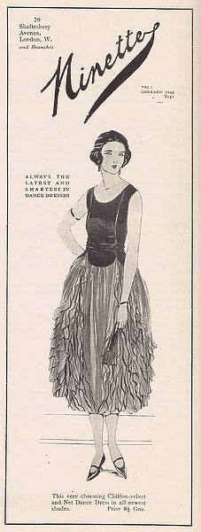 Advert for the London fashion house of Ninette, 1921