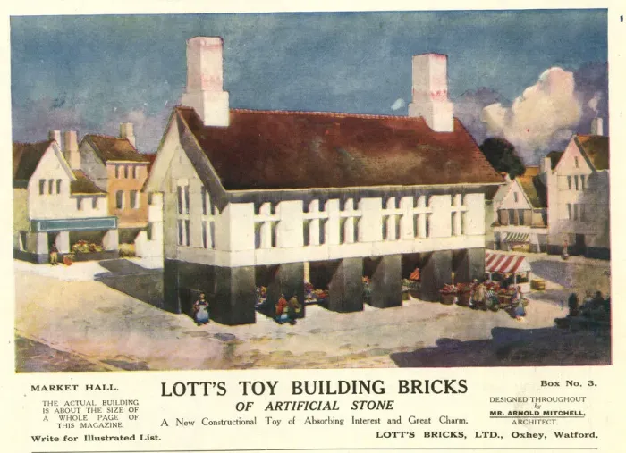 Framed Print : Advert, Lotts Toy Building Bricks - Market Hall Framed Print : Advert, Lotts Toy Building Bricks - Market Hall