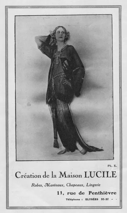 Framed Print : Advert for Lucile, 1920, Paris Framed Print : Advert for Lucile, 1920, Paris