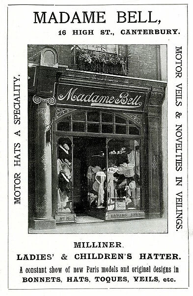 Advert, Madame Bell, High Street, Canterbury