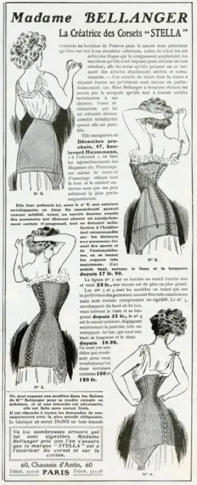 Framed Print : Advert for Madame Bellanger corsetmarker 1908 Framed Print : Advert for Madame Bellanger corsetmarker 1908