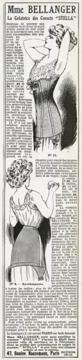 Framed Print : Advert for Madame Bellanger corsetmarker 1909 Framed Print : Advert for Madame Bellanger corsetmarker 1909