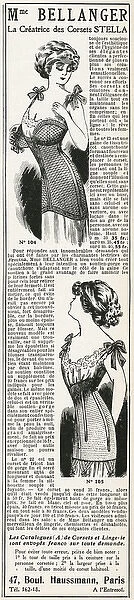 Advert for Madame Bellanger corsetmarker 1910