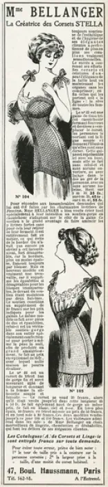 Framed Print : Advert for Madame Bellanger corsetmarker 1910 Framed Print : Advert for Madame Bellanger corsetmarker 1910