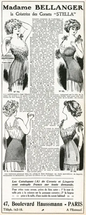 Framed Print : Advert for Madame Bellanger corsetmarker 1910 Framed Print : Advert for Madame Bellanger corsetmarker 1910