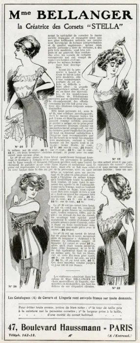 Framed Print : Advert for Madame Bellanger corsetmarker 1910 Framed Print : Advert for Madame Bellanger corsetmarker 1910