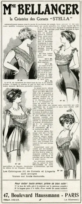 Framed Print : Advert for Madame Bellanger corsetmarker 1910 Framed Print : Advert for Madame Bellanger corsetmarker 1910