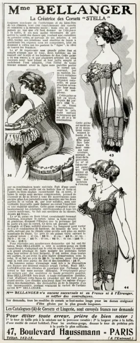 Framed Print : Advert for Madame Bellanger corsetmarker 1911 Framed Print : Advert for Madame Bellanger corsetmarker 1911