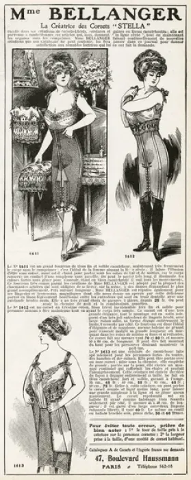 Framed Print : Advert for Madame Bellanger corsetmarker 1912 Framed Print : Advert for Madame Bellanger corsetmarker 1912