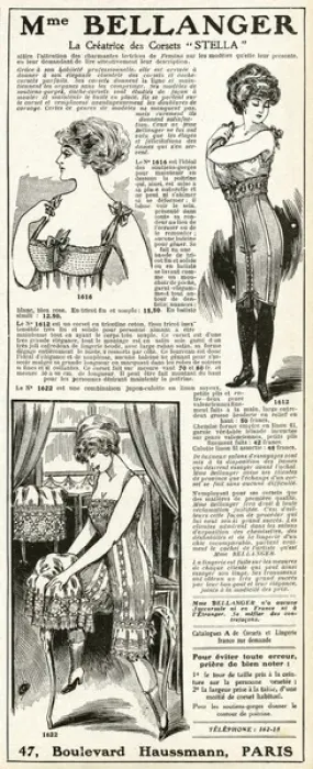 Framed Print : Advert for Madame Bellanger corsetmarker 1912 Framed Print : Advert for Madame Bellanger corsetmarker 1912