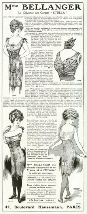 Framed Print : Advert for Madame Bellanger corsetmarker 1912 Framed Print : Advert for Madame Bellanger corsetmarker 1912