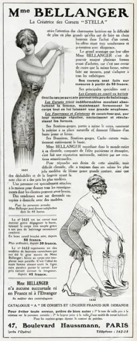 Framed Print : Advert for Madame Bellanger corsetmarker 1912 Framed Print : Advert for Madame Bellanger corsetmarker 1912