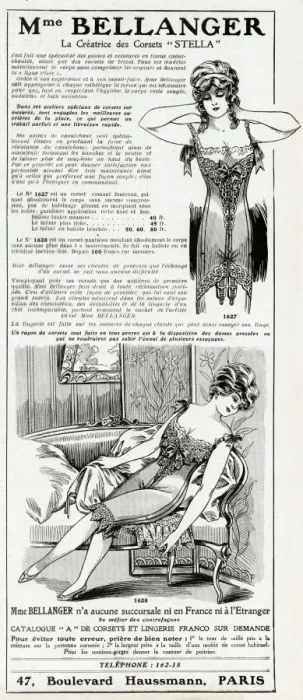 Framed Print : Advert for Madame Bellanger corsetmarker 1912 Framed Print : Advert for Madame Bellanger corsetmarker 1912