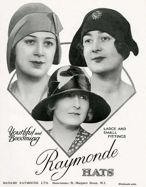Advert for Madame Raymonde womens hats 1929