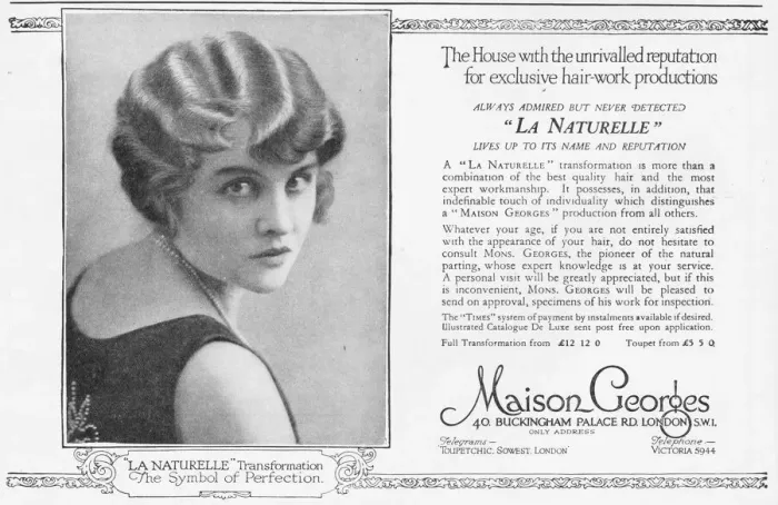 Framed Print : Advert for Maison Georges, hair styling, London, 1925 Framed Print : Advert for Maison Georges, hair styling, London, 1925
