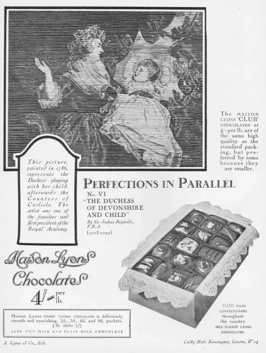 Framed Print : Advert for Maison Lyons chocolate, 1926 Framed Print : Advert for Maison Lyons chocolate, 1926