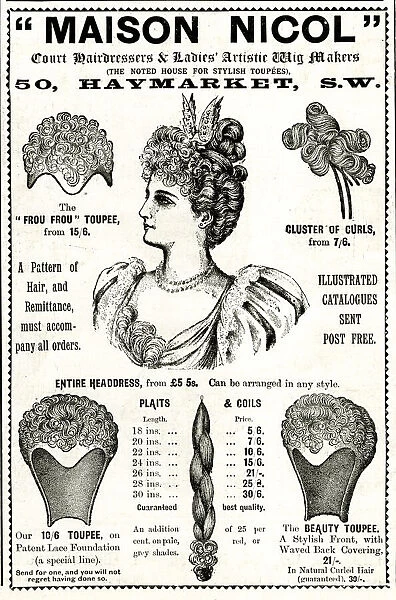 Advert, Maison Nicol, Ladies Hair Pieces