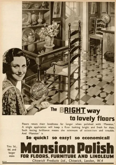 Framed Print : Advert for Mansion polish 1937 Framed Print : Advert for Mansion polish 1937