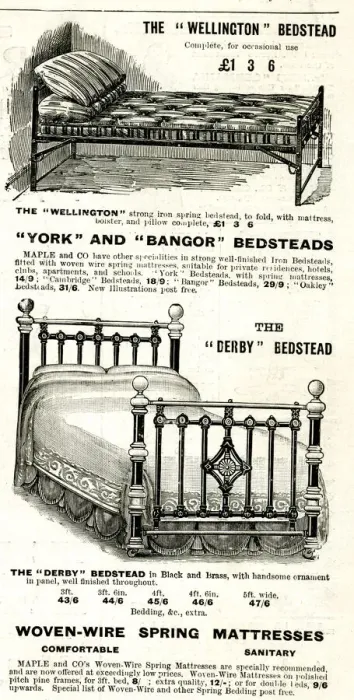 Framed Print : Advert, Maple and Co, beds Framed Print : Advert, Maple and Co, beds