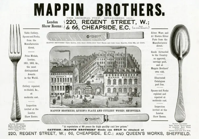 Framed Print : Advert for Mappin & Brothers cutlery 1891 Framed Print : Advert for Mappin & Brothers cutlery 1891