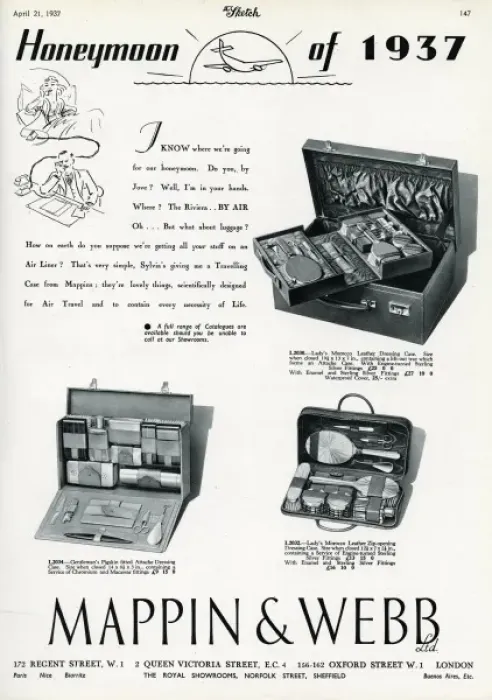Framed Print : Advert for Mappin & Webb compact dressing case 1937