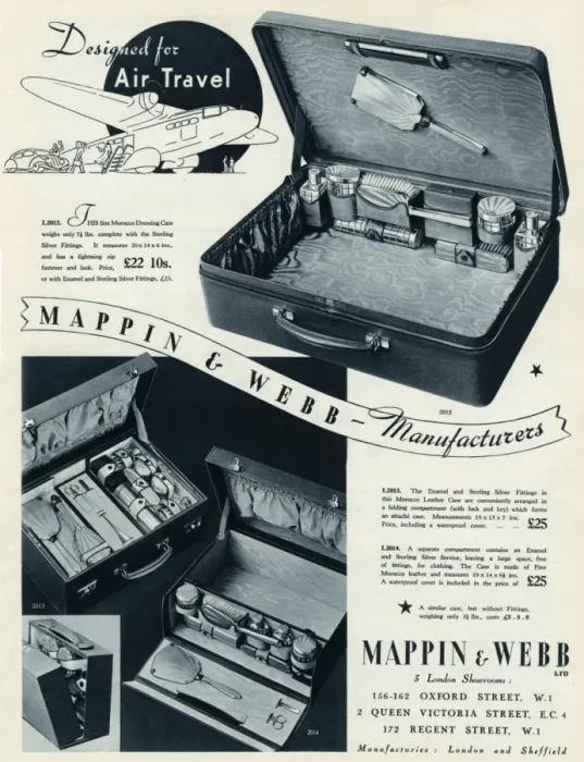 Framed Print : Advert for Mappin & Webb dressing case 1935 Framed Print : Advert for Mappin & Webb dressing case 1935