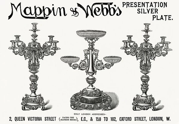 Advert for Mappin & Webbs candelabras 1893 Advert for Mappin & Webbs candelabras