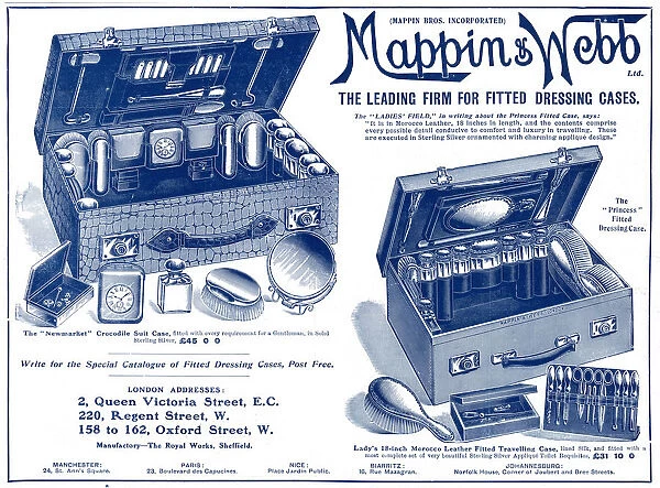 Advert for Mappin & Webbs dressing cases 1907 Advert for Mappin & Webbs dressing