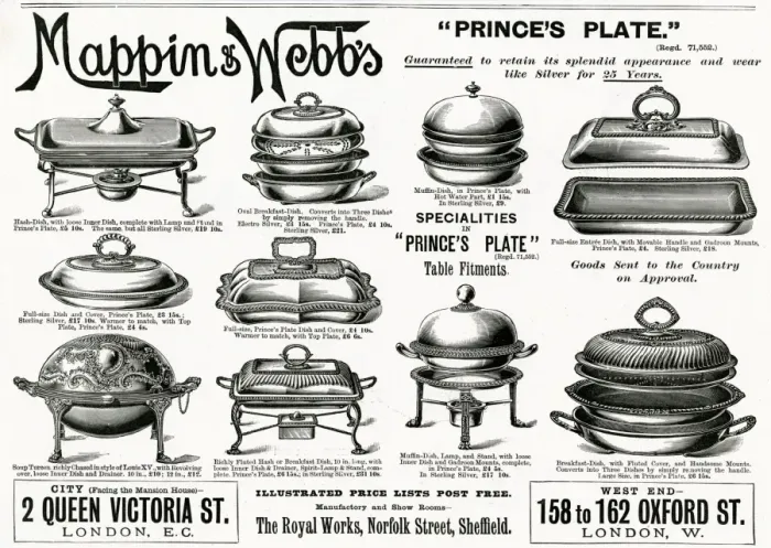 Framed Print : Advert for Mappin & Webbs tableware tureens 1898 Framed Print : Advert for Mappin & Webbs tableware tureens 1898