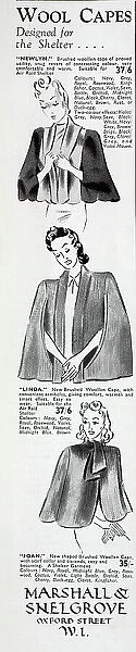 Advert for Marshall & Snelgrove capes