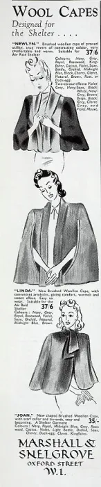 Framed Print : Advert for Marshall & Snelgrove capes Framed Print : Advert for Marshall & Snelgrove capes