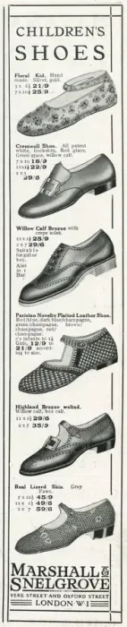 Framed Print : Advert for Marshall & Snelgrove childrens footwear 1927 Framed Print : Advert for Marshall & Snelgrove childrens footwear 1927