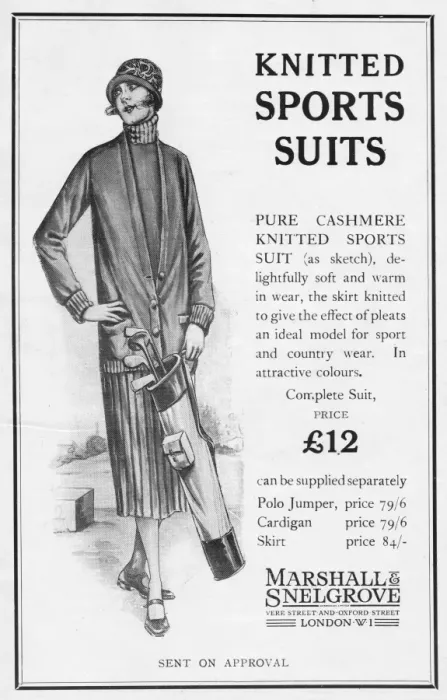 Framed Print : Advert for Marshall & Snelgrove knitted sports suits, 1924 Framed Print : Advert for Marshall & Snelgrove knitted sports suits, 1924