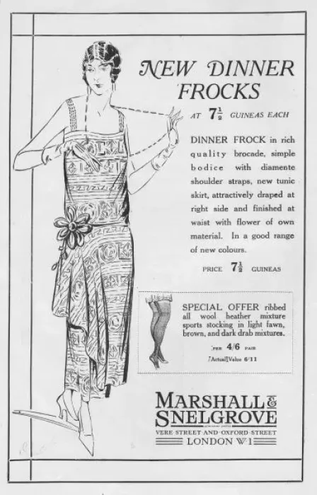 Framed Print : Advert for Marshall & Snelgrove new dinner frocks, 1924 Framed Print : Advert for Marshall & Snelgrove new dinner frocks, 1924