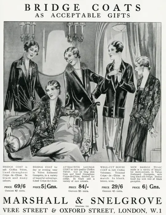 Framed Print : Advert for Marshall & Snelgrove womens jackets 1928 Framed Print : Advert for Marshall & Snelgrove womens jackets 1928