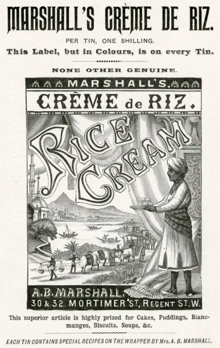 Framed Print : Advert for Marshalls Creme De Riz, rice cream 1899 Framed Print : Advert for Marshalls Creme De Riz, rice cream 1899