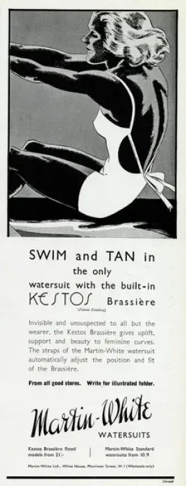 Framed Print : Advert for Martin-White swimsuits 1936 Framed Print : Advert for Martin-White swimsuits 1936