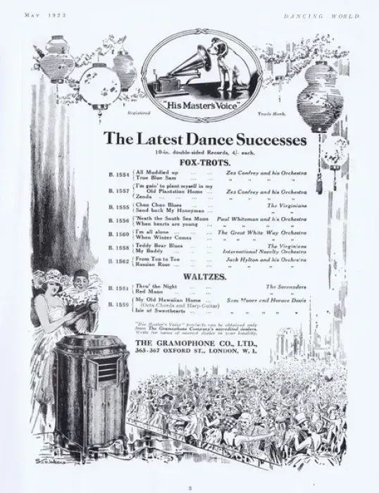 Framed Print : Advert for His Masters Voice latest dance successes Framed Print : Advert for His Masters Voice latest dance successes