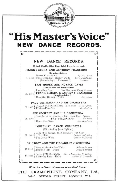 Framed Print : Advert for His Masters Voice new dance records, London Framed Print : Advert for His Masters Voice new dance records, London
