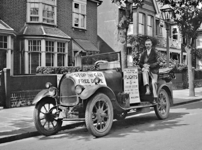 Framed Print : Advertising material displayed on a car Framed Print : Advertising material displayed on a car