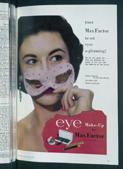 Framed Print : Advert for Max Factor eye make-up. Date: 1954 Framed Print : Advert for Max Factor eye make-up. Date: 1954