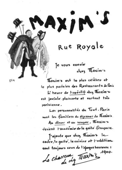 Framed Print : Advert for Maxims Rue Royale, Paris Date: 1920s Framed Print : Advert for Maxims Rue Royale, Paris Date: 1920s