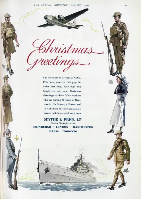 Framed Print : Advertisement, McVitie and Price, Christmas Greetings Framed Print : Advertisement, McVitie and Price, Christmas Greetings