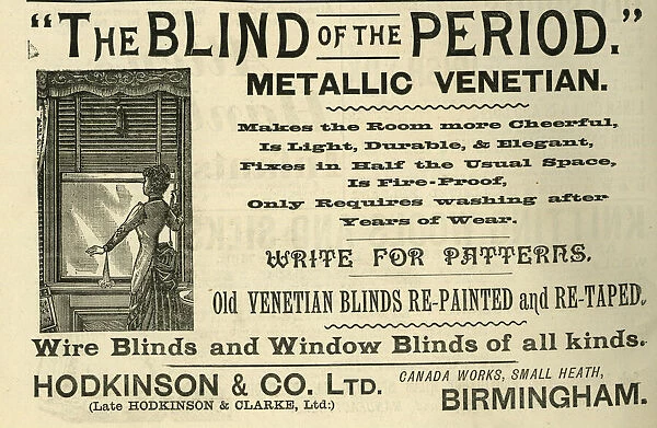 Advertisement, Metallic Venetian Blinds