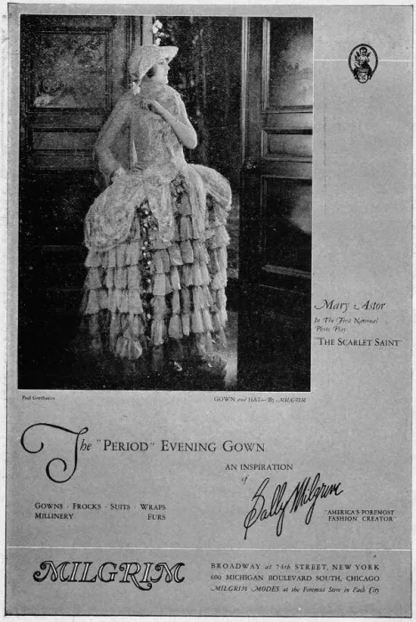 Framed Print : Advert for Milgrim New York featuring Mary Astor in the First National film The Scarlet Framed Print : Advert for Milgrim New York featuring Mary Astor in the First National film The Scarlet