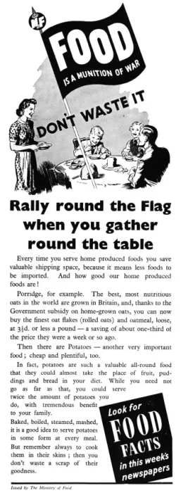 Framed Print : Advert for The Ministry of Food 1941 Framed Print : Advert for The Ministry of Food 1941