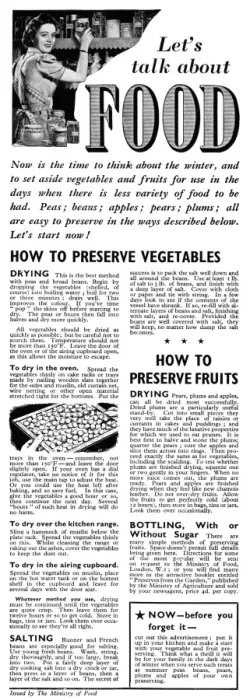 Framed Print : Advert for The Ministry of Food 1941 Framed Print : Advert for The Ministry of Food 1941