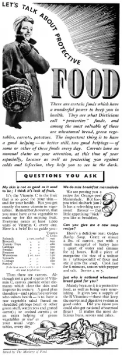 Framed Print : Advert for The Ministry of Food 1942 Framed Print : Advert for The Ministry of Food 1942
